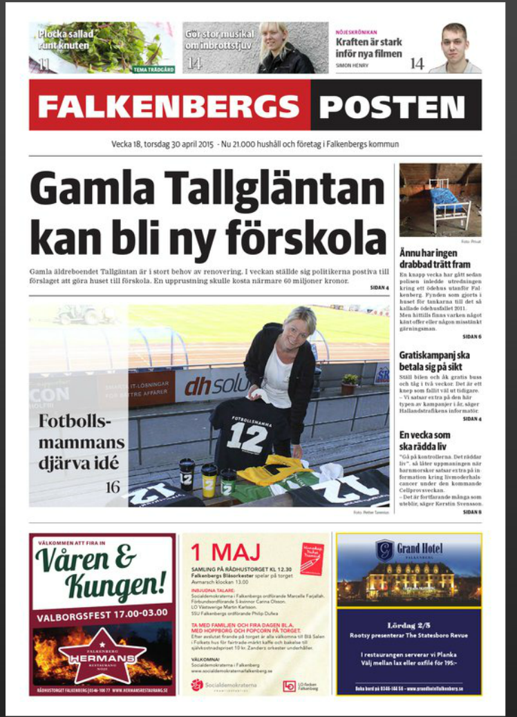 Artikel i Falkenbergsposten om Fotbollsmamma – Fotboll för alla